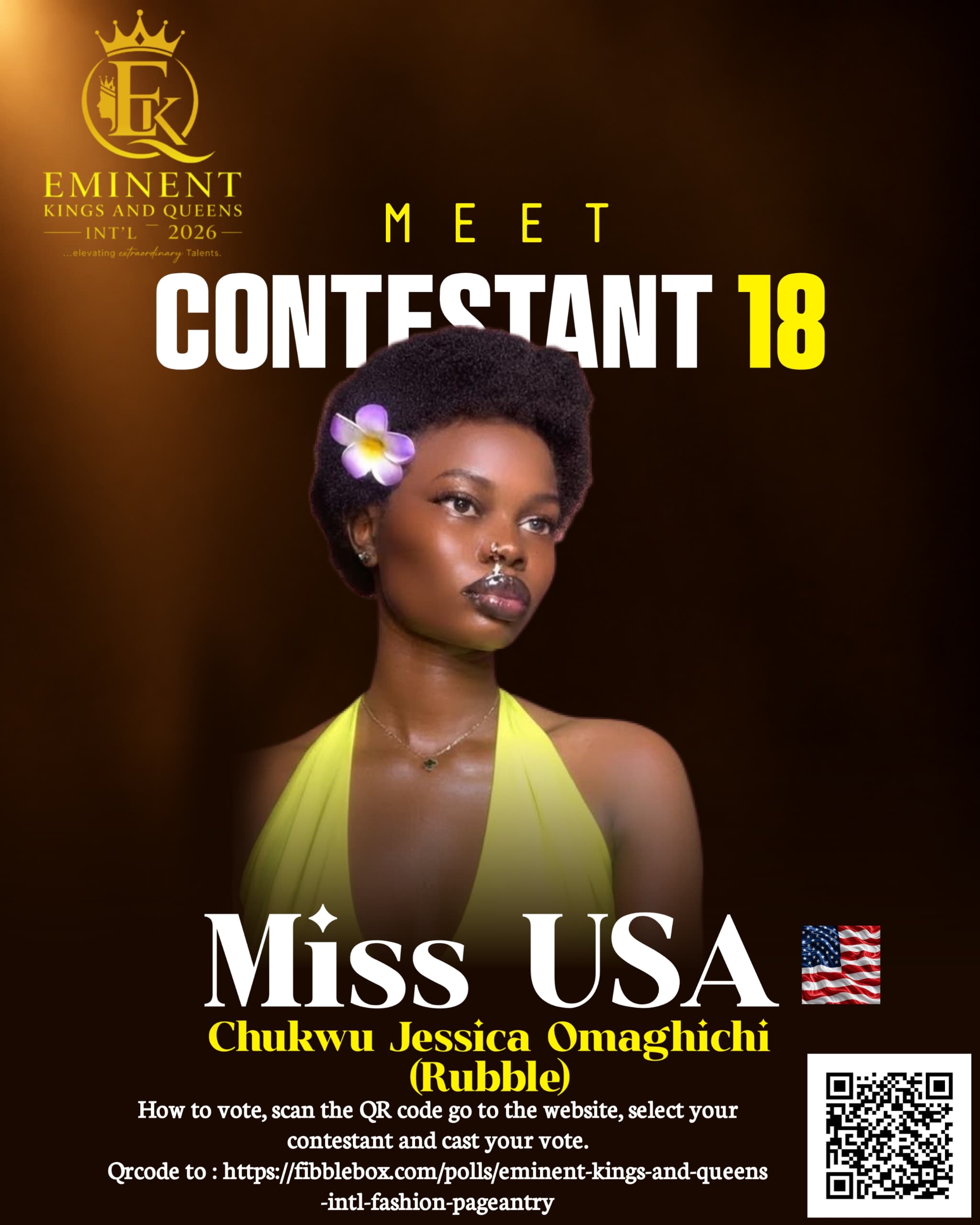EKQ MISS U S A - CONTESTANT NO 18