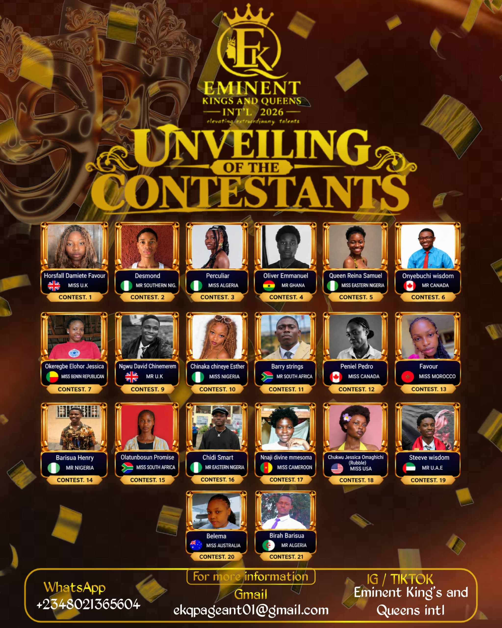 EMINENT KINGS AND QUEENS INTL FASHION PAGEANTRY