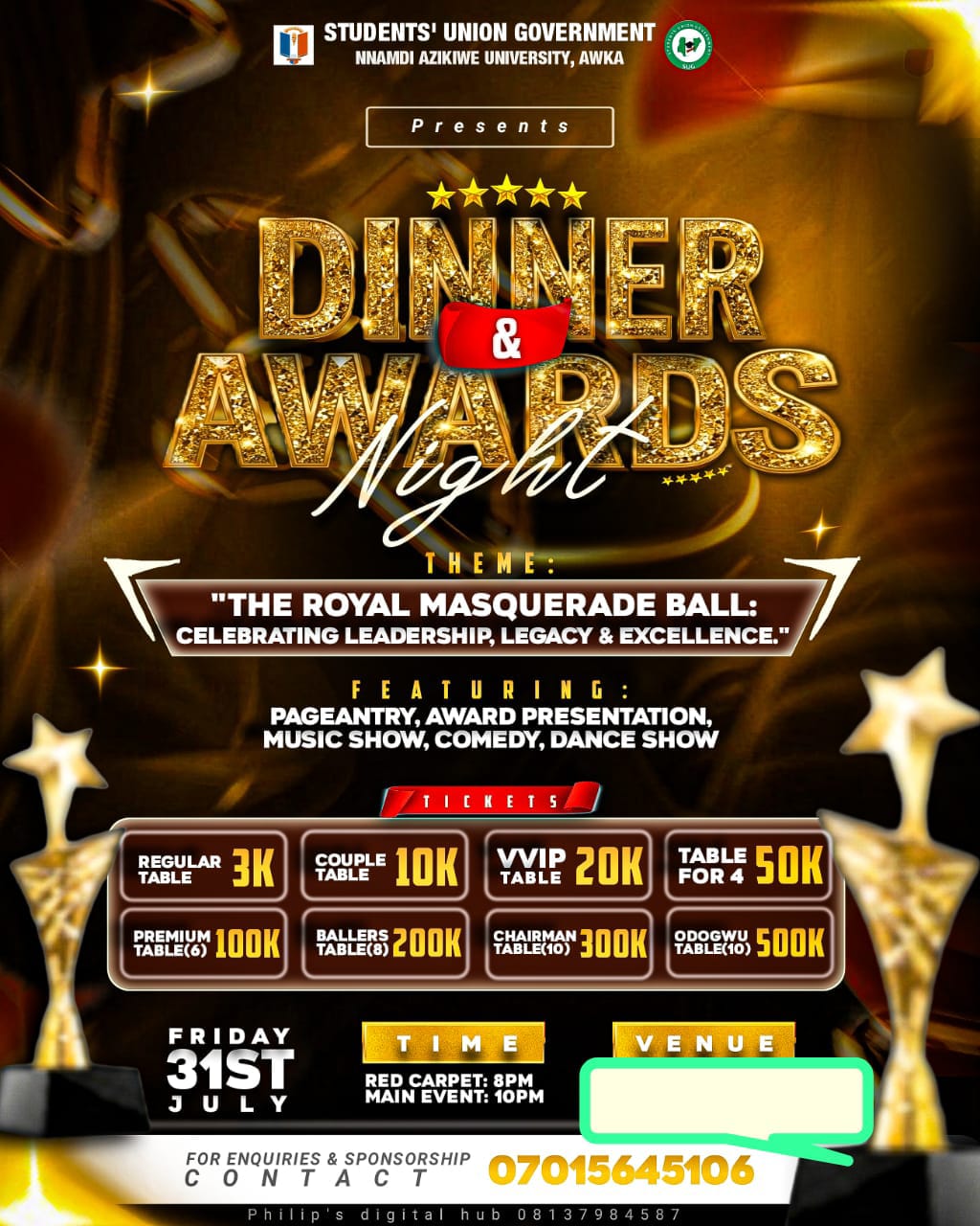 UNIZIK SUG DINNER AND AWARDS 2026